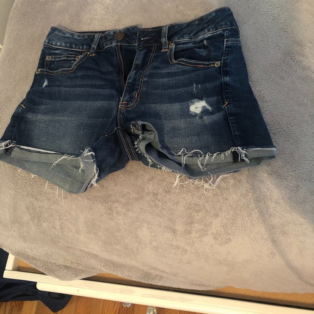 American Eagle Hi-Rise Shortie Jean Shorts